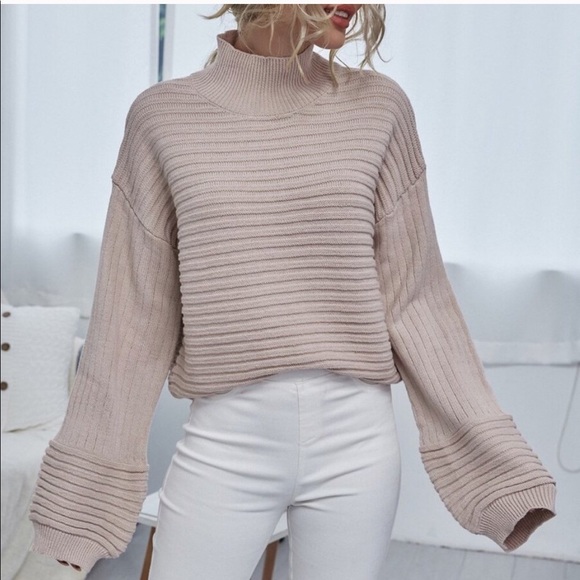 Sweaters - Loose Cowl Neck Blush Sweater